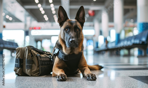 Airport Security: Canine Detects Drugs in Bags