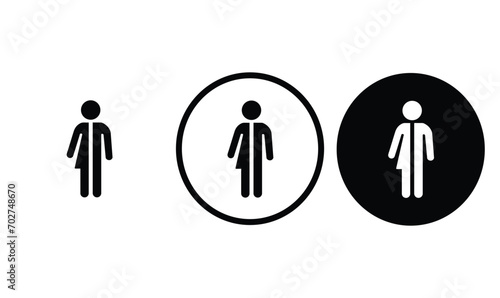 icon unisex black outline for web site design 
and mobile dark mode apps 
Vector illustration on a white background photo