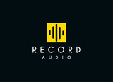 Audio sound recording logo. Sound wave audio logo concept. 