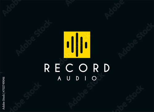Audio sound recording logo. Sound wave audio logo concept. 