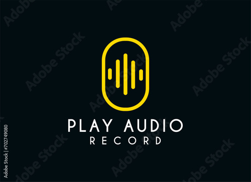 Audio sound recording logo. Sound wave audio logo concept. 