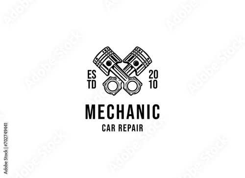 Automotive mechanic logo design. Mechanic services, auto repair logo. design template, vector illustration.