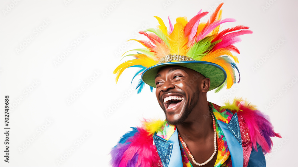 Happy man in carnaval costume Happy man in carnaval costume