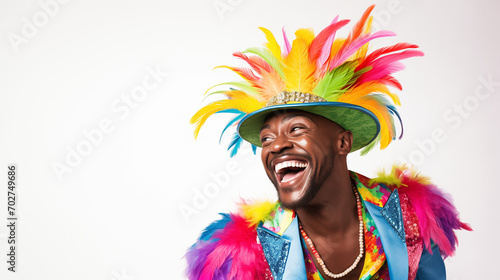 Happy man in carnaval costume