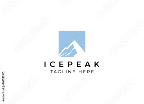 Free Download Ice Peak Mount Stone mountain adventure logo design. Minimalist mount ice peak logo - GFXLoad