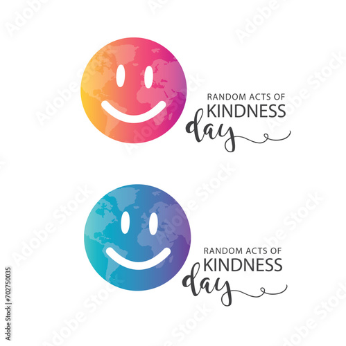 The smiling planet and inscription - random acts of kindness day.