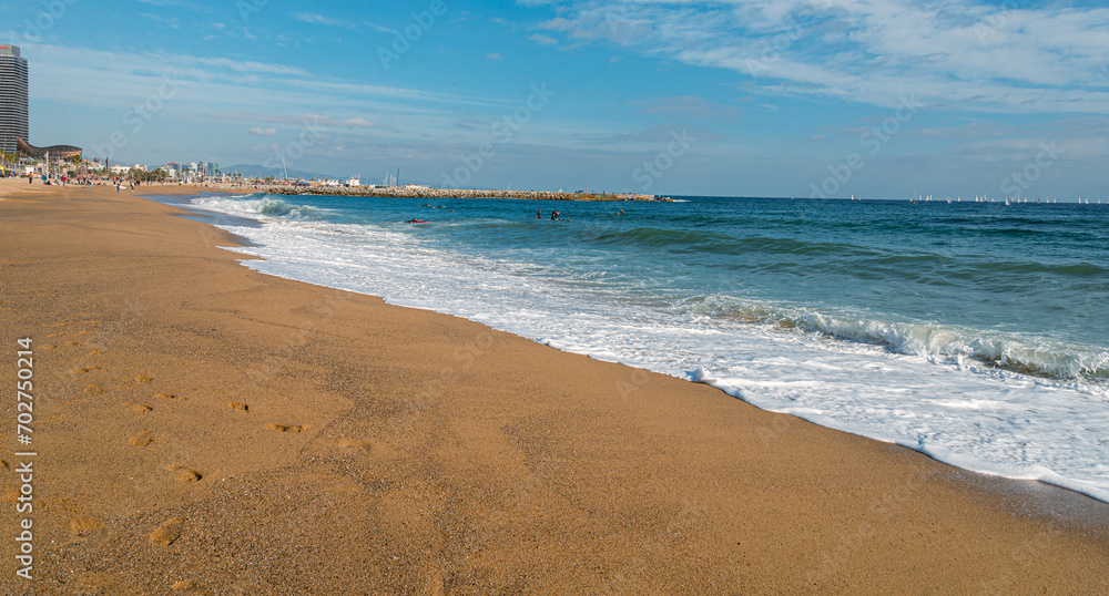sand beach of Barcelona, Spain 2023 November 