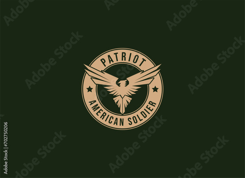 Military Veteran Army Patriotic Emblem Badge Label logo design