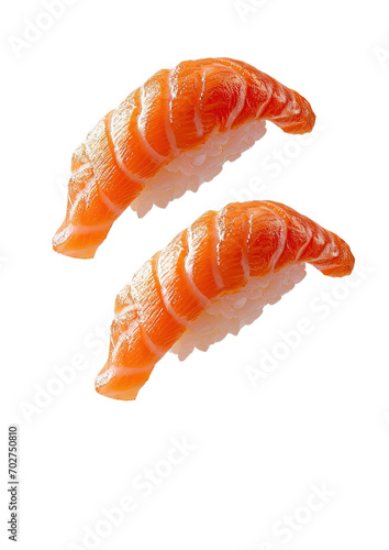 Food photo of Salmon Nigiri isolated on white transparent background, PNG, ultra realistic
