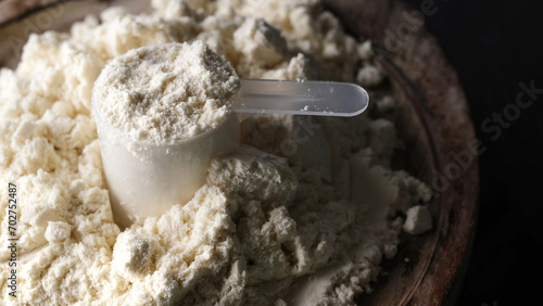 Canvastavla spoon with dry sport protein whey powder