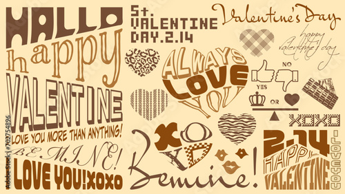 valentine day typography. Vector design. バレンタインの英字ロゴ © erink stock