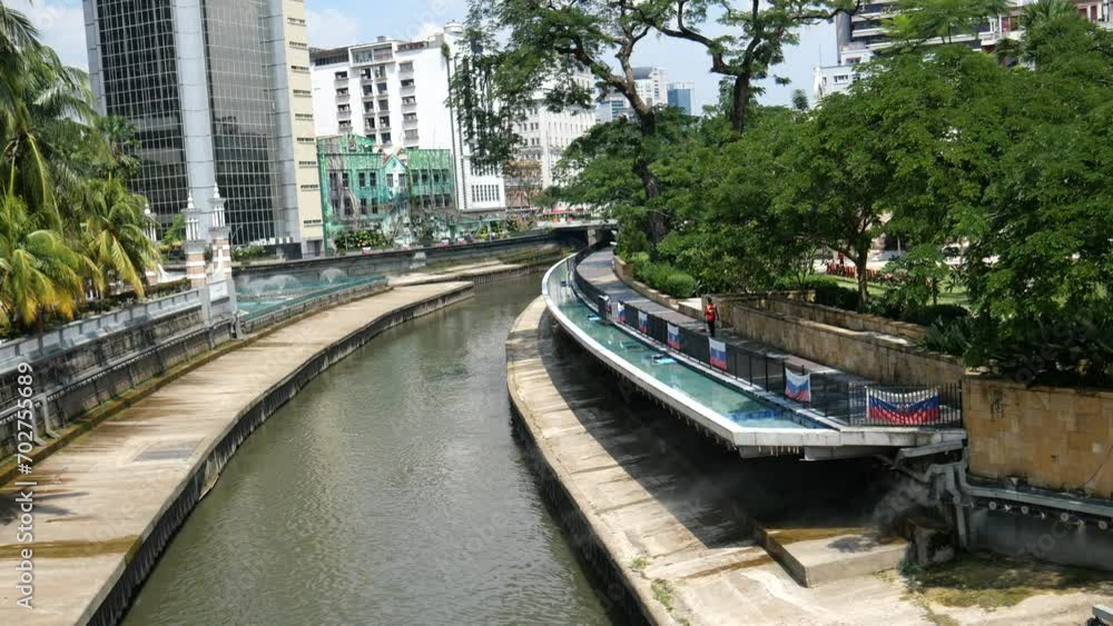 River management and city view in Kuala Lumpur, Malaysia River management and city view in Kuala Lumpur, Malaysia
