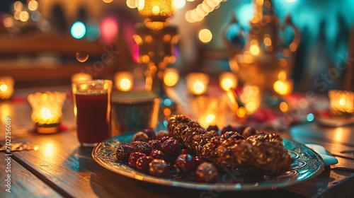 Iftar food prepared for Ramadan. Arabic Cuisine