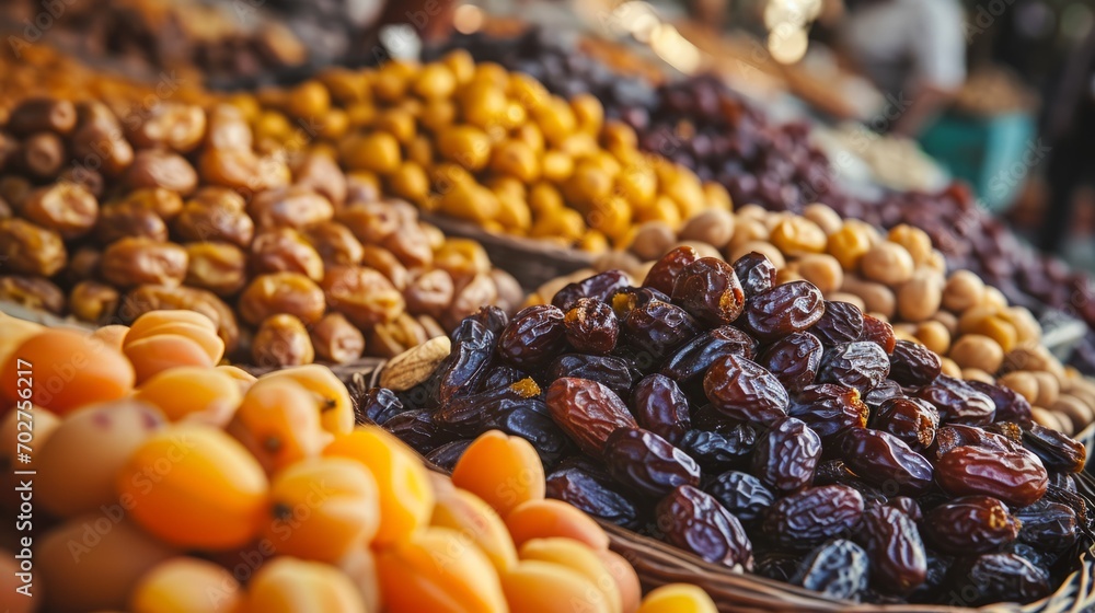 Dried fruits on the turkish market. Healthy food snack