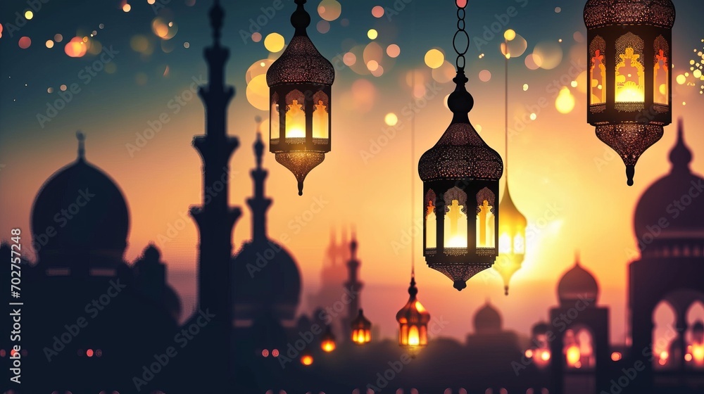 custom made wallpaper toronto digitalArabic lantern of ramadan celebration background. Festive greeting card, invitation for Muslim holy month Ramadan Kareem. Muslim holiday.