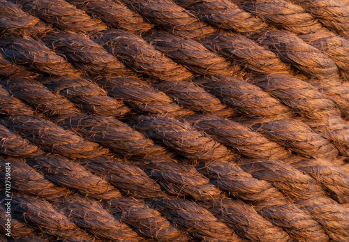 Close up of boat rope as a nautical background.
