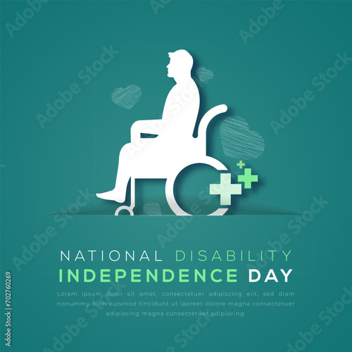 National Disability Independence Day Paper cut style Vector Design Illustration for Background, Poster, Banner, Advertising, Greeting Card