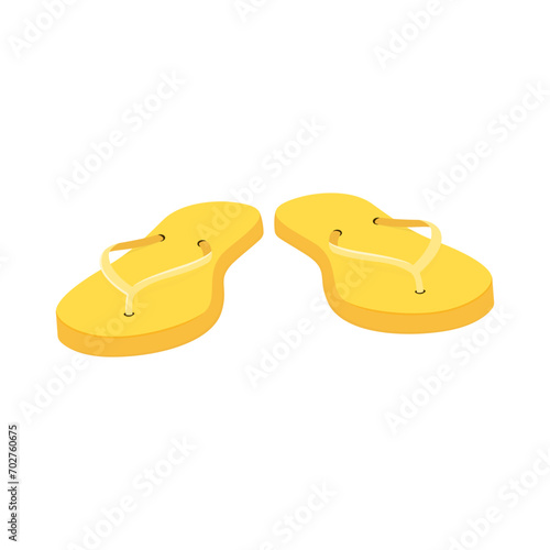 Vietnamese flip flops icon flat design isolated on white background. Cartoon style