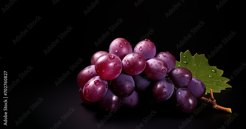 Grape on a solid dark background 