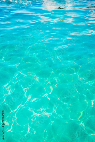 Blue sea water texture. Selective focus.