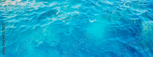 Blue sea water texture. Selective focus.