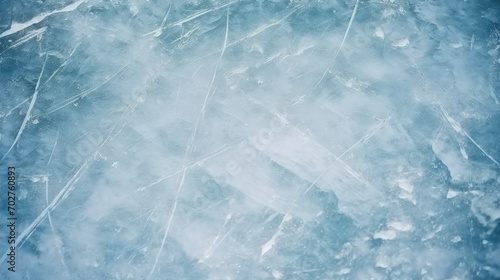 blue ice texture,  Ice hockey with marks from skating background  photo