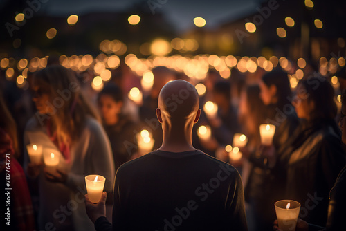 Featuring a symbolic candlelight vigil in honor of World Cancer Day, conveying hope and unity among survivors photo