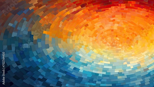 Abstract blue, orange and yellow background