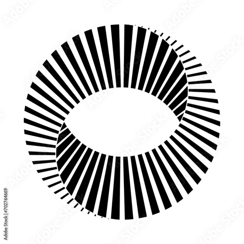 Abstract design element mobius strip continuous tape twisted around.  Impossible circle. Vector icon.