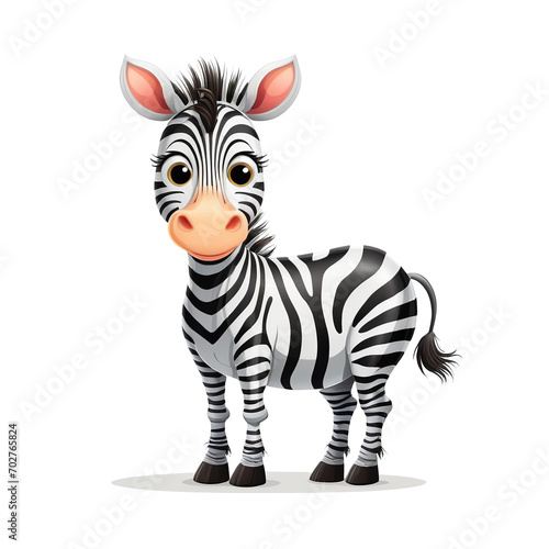 Vector Drawing of a Cartoon Zebra on White Background