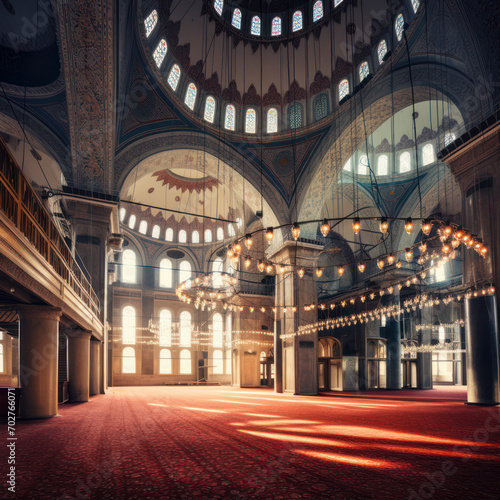 new mosque in istanbul interior. © mindstorm