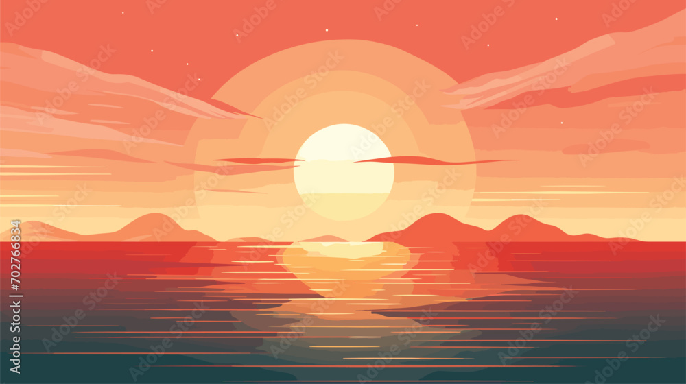 beauty of a sunset in a vector art piece showcasing the sun gracefully descending below the horizon. beauty of a sunset in a vector art piece showcasing the sun gracefully descending below the horizon.