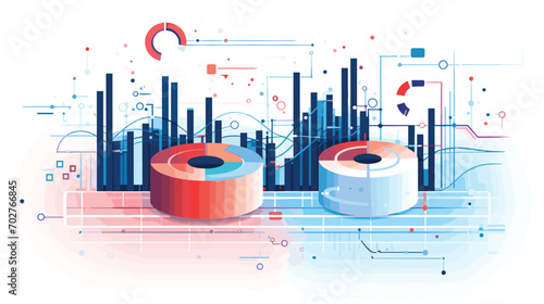 data processing with a vector art piece showcasing algorithms sorting, filtering, and analyzing datasets. 