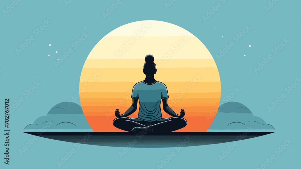 mindfulness and focus of a gym enthusiast practicing yoga or meditation within a gym setting.