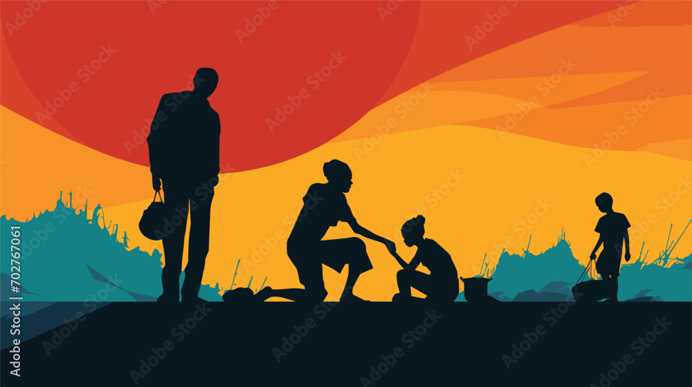 facing economic hardship with a vector art piece. Illustrate the challenges of navigating financial difficulties, facing economic hardship with a vector art piece. Illustrate the challenges of navigating financial difficulties,
