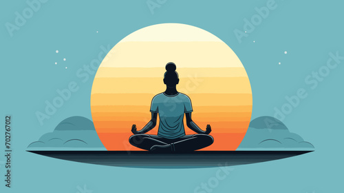 mindfulness and focus of a gym enthusiast practicing yoga or meditation within a gym setting.