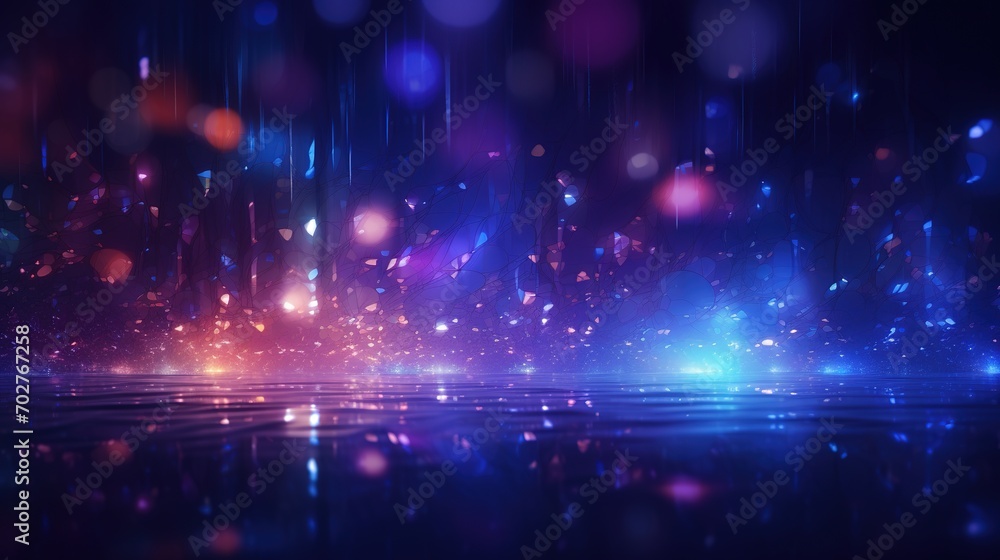 gold and purple abstract glitter. shiny night background. bokeh background. blured light background, AI Generated