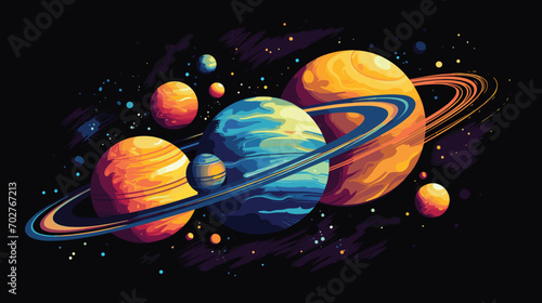 cosmic wonders with a vector art piece capturing the breathtaking beauty of space. Galaxies swirling