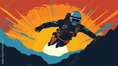 freefall with a vector art piece capturing the thrill of skydiving.  skydivers photo