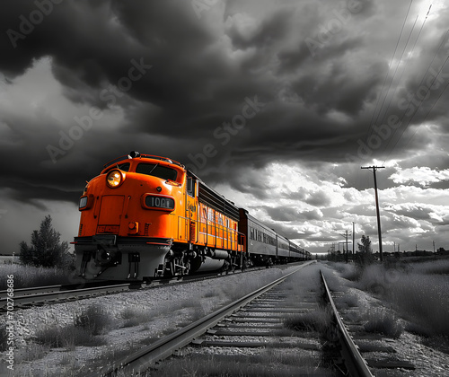 Dramatic Vintage Train Journey photo