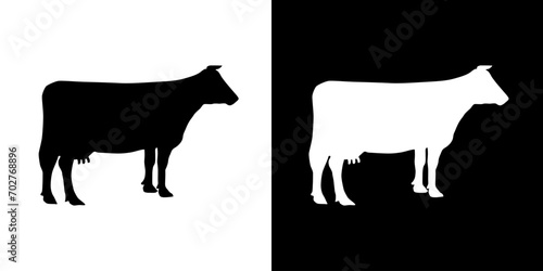 Cow silhouette icon. Animal icon. Black animal icon. Silhouette