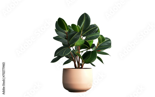 High-Resolution Rubber Plant in Pot On Transparent Background.