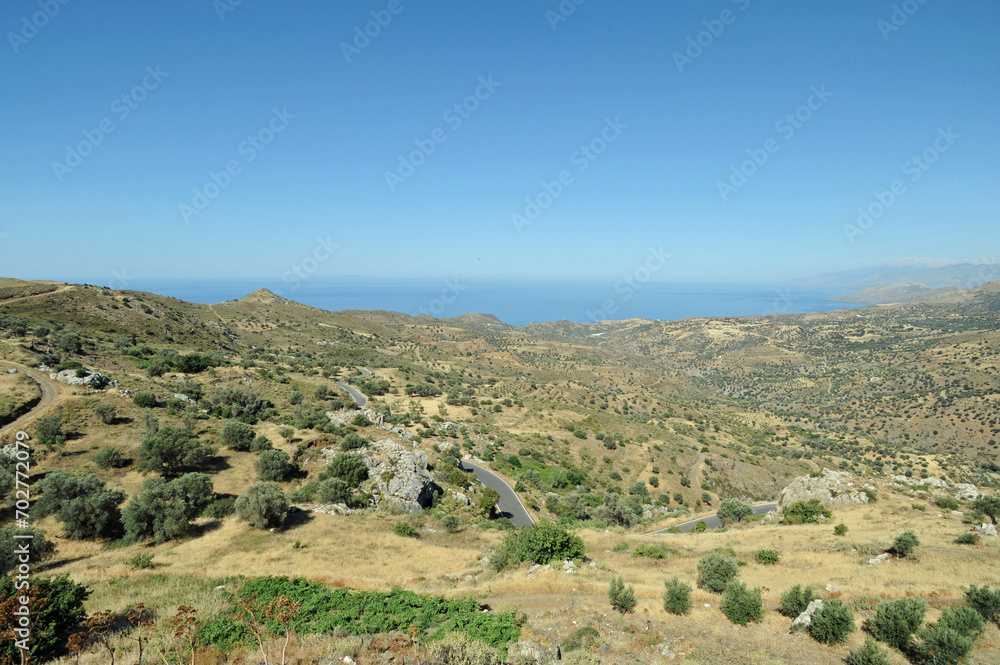 La côte Saint-Paul vue de la route vers Agios Pavlos près de Mélampès en Crète