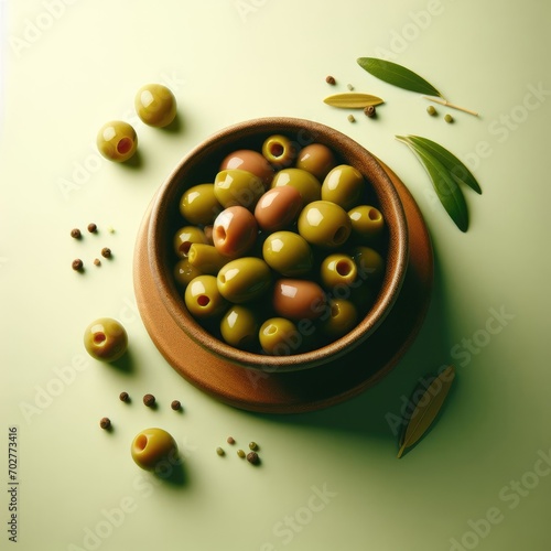 green olives on a bowl
