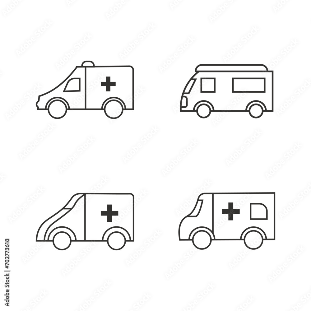 ambulance line art set vector illustration ambulance line art set vector illustration