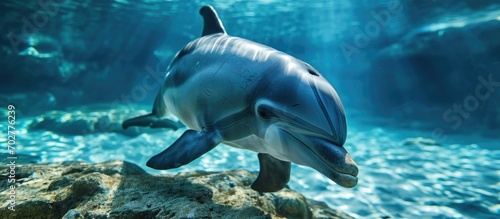 Canvas-taulu Scientifically known as Tursiops truncatus, the bottlenose dolphin