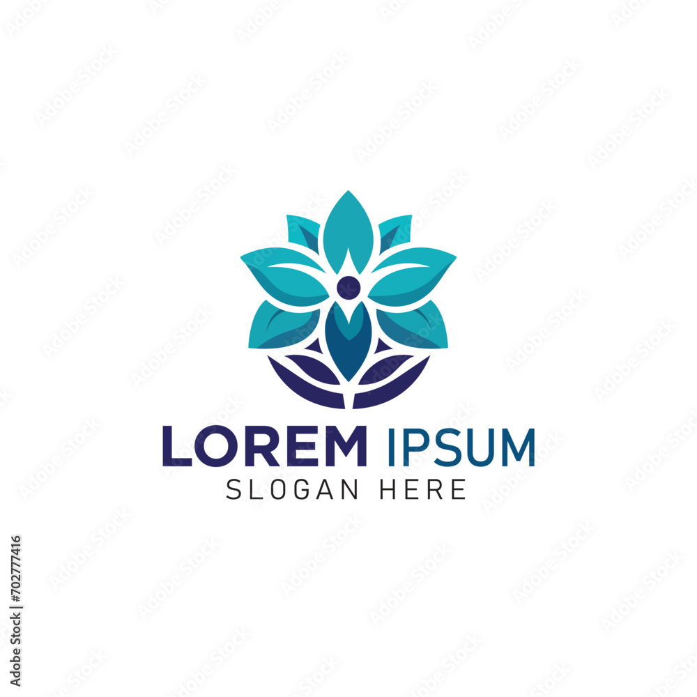 Elegant flower logo design vector template
