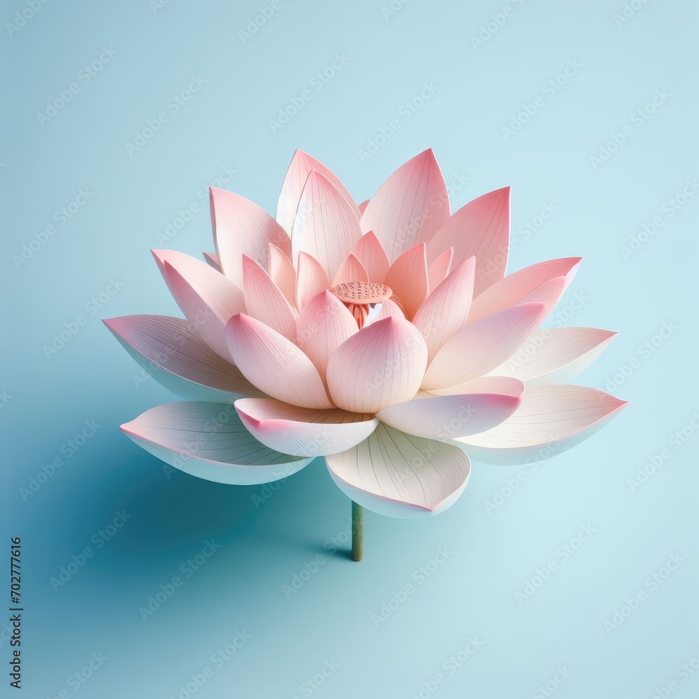 pink water lily on white background