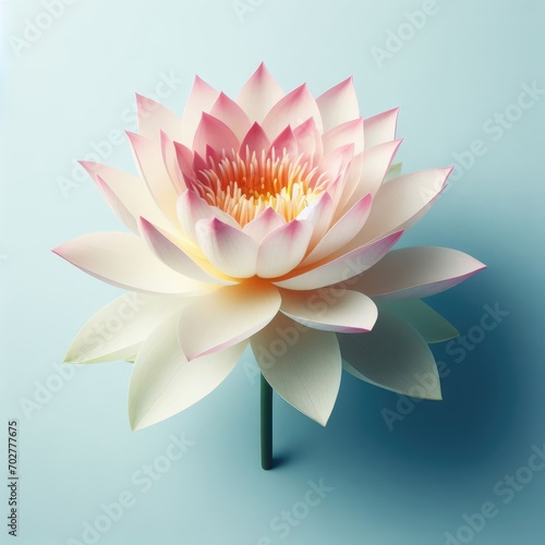 pink water lily on white background