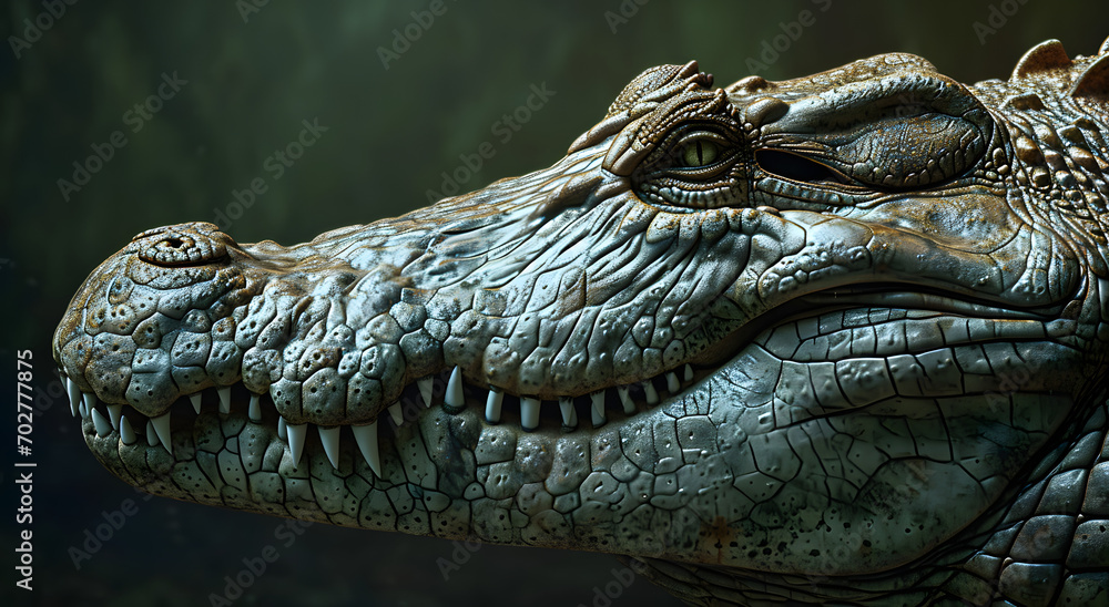 Obraz premium Ancient Crocodile Gaze
